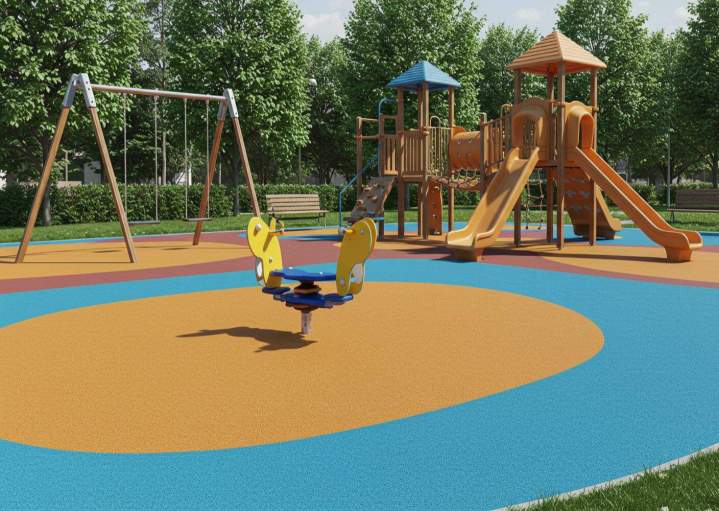 Drummondville cast rubber playground